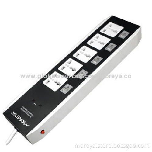 Power Strip of Universal Standard, with 5 Individual Outlets, Extension Cord, Overload Protection